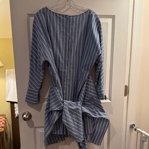 MM Lafleur Blue and White Striped Dress